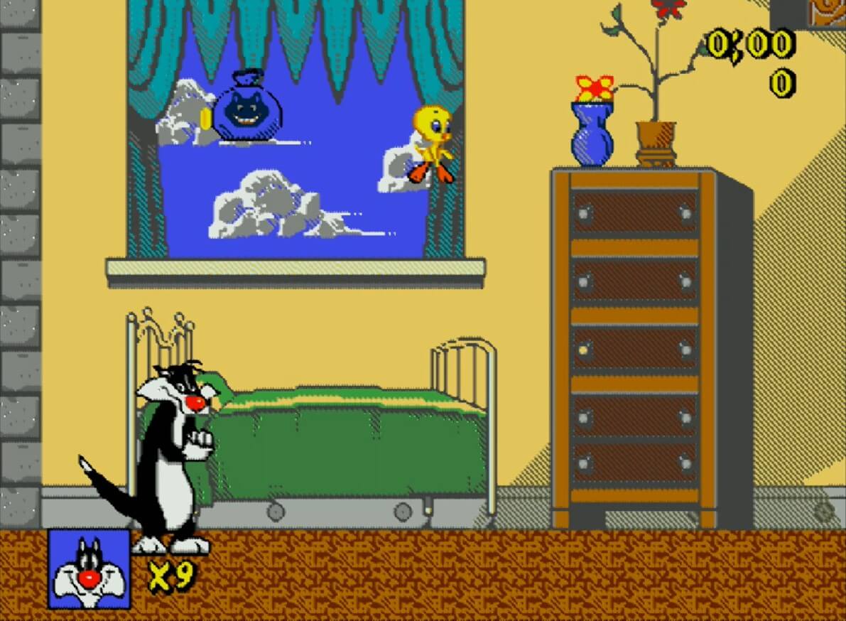 Sylvester & Tweety - геймплей игры Sega Mega Drive\Genesis